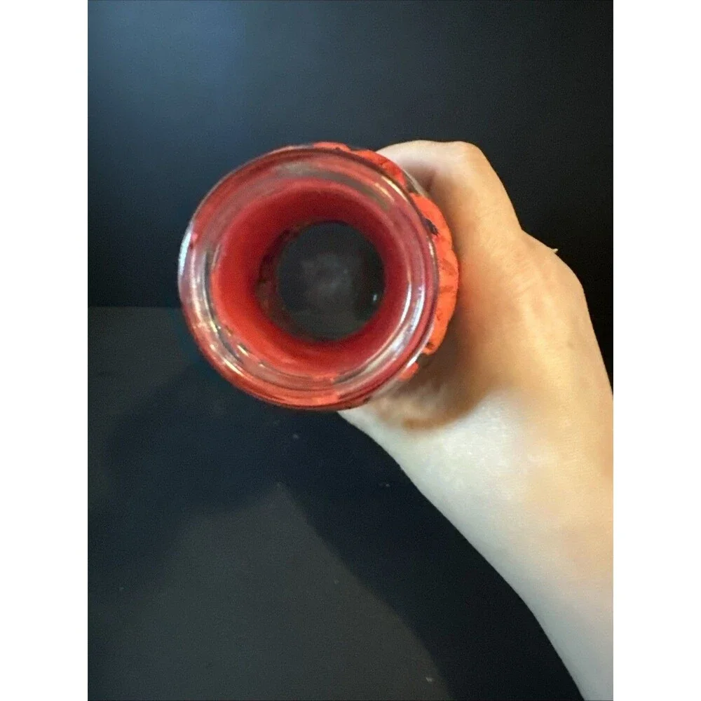 Hand‎ Painted Glass Bottle Vase Hell Fire Hounds Cats Devils Original Artwork